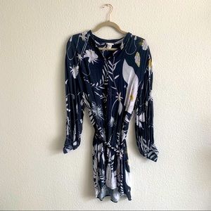Anna Glover X H&M Bluish Grey Floral Print Button Down Dress